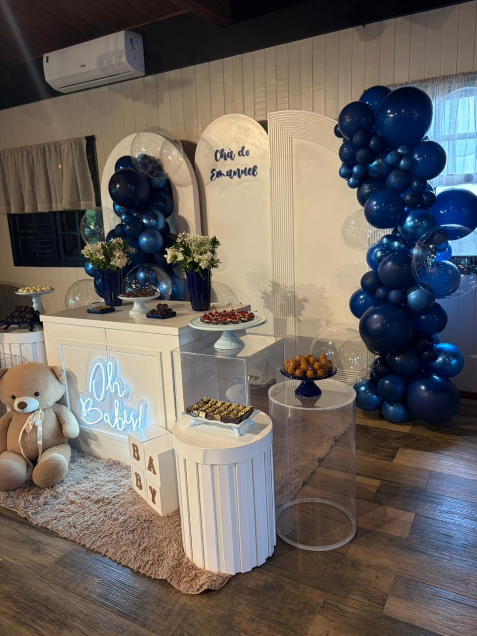 Chá de bebê do Emanuel com decoração azul